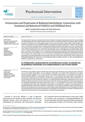 Victimization and Perpetration of Bullying/Cyberbullying (2019)
